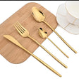 Luxury Gold Stainless Steel Cutlery Set alp