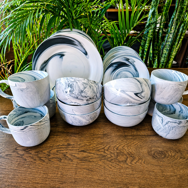 Marble ceramic dinnerset 24pcs