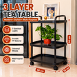 Rolling Tea Table with 3 Layers and Universal Wheels car