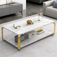Modern Marble Coffee Table with Gold Legs beb