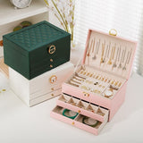 Multi-Layer Jewelry Storage Box Large Capacity Necklace \ Earrings Organizer Case 