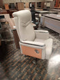 Office chair taupe leather look executive high back with footrest in office — iDecorators Kenya