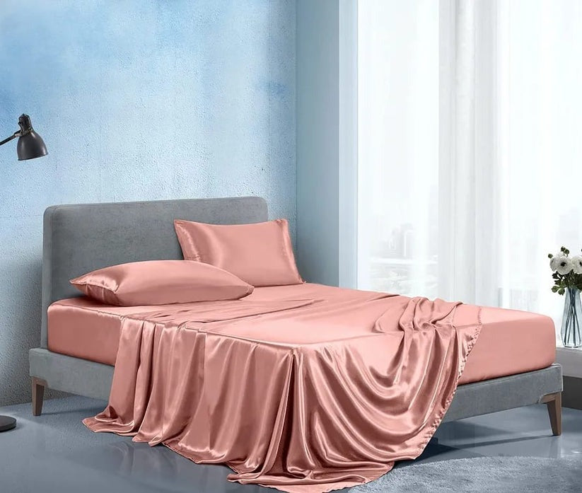 Luxury Silky Soft Mulberry Fitted Bedsheets Bed Set- King Size