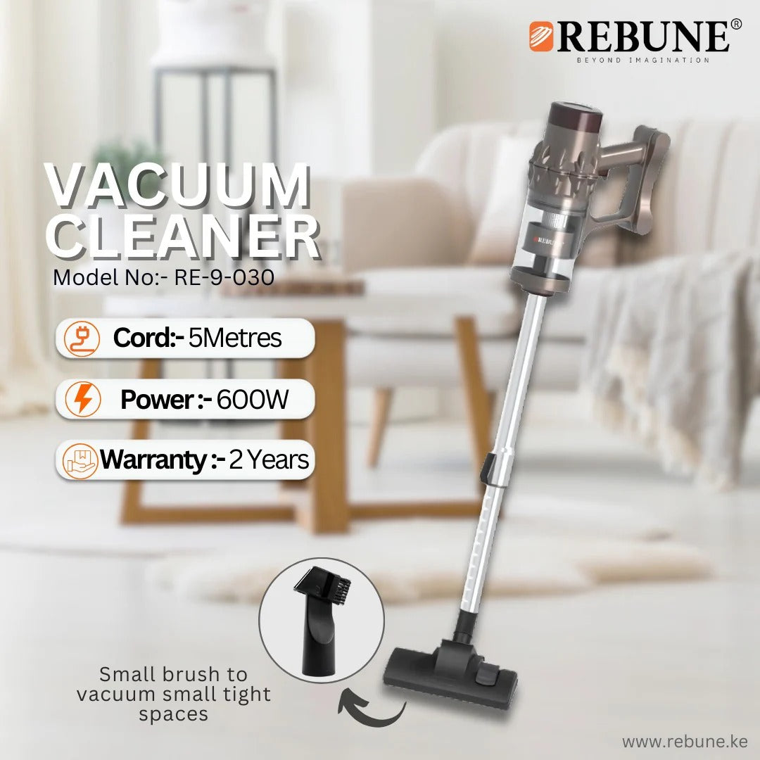 Rebune Vacuum Cleaner with Mini Animal Brush, Grey, 600 W