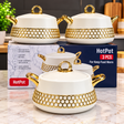 White Luxurious Insulated Casserole Food Warmer Set spn