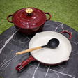 Premium Enamel Cast Iron Cookware Set 3pcs – 28cm Casserole & Skillet with Gold Knobs | Durable Multi-Purpose Cooking Pots Kenya