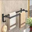 Punch-Free Double Towel Rack with Hooks 60cm