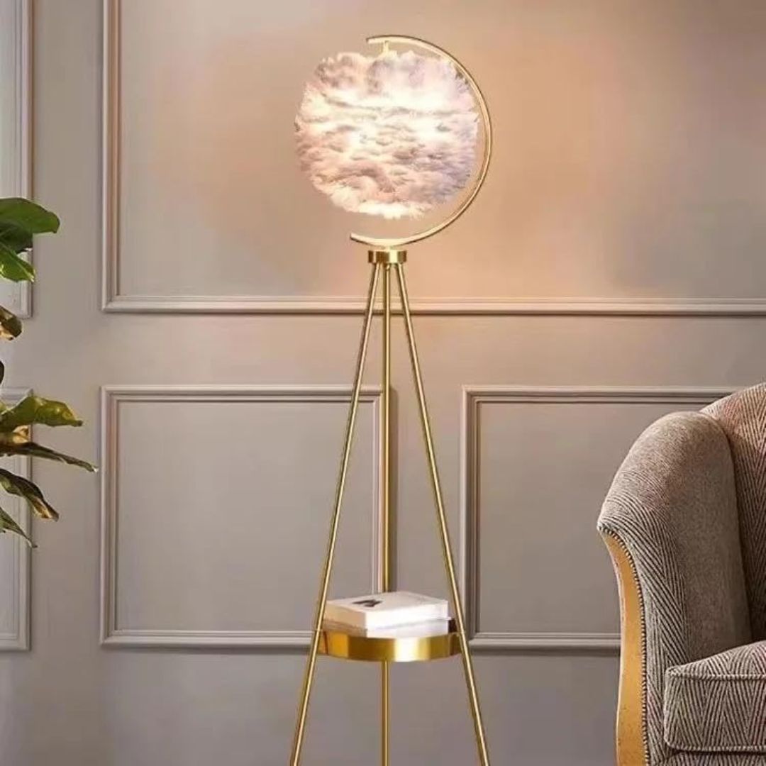 Metal Feather Floor Lamp