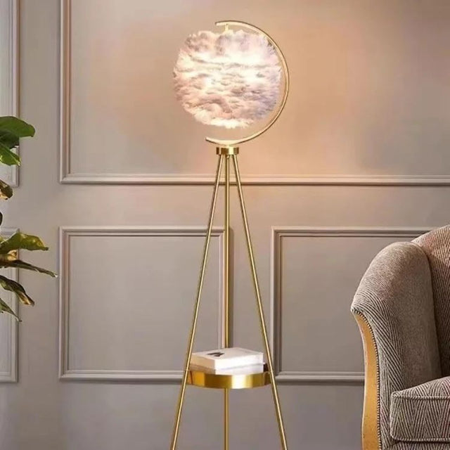 Metal Feather Floor Lamp