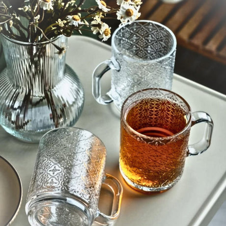 400ml Glass Mugs Tea/coffee  6PC 