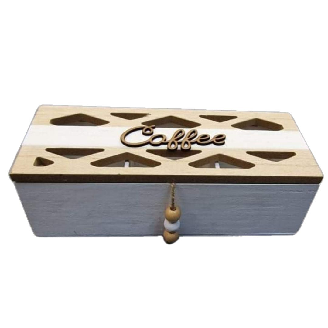 3-Compartments Bamboo Tea Bag Storage Box