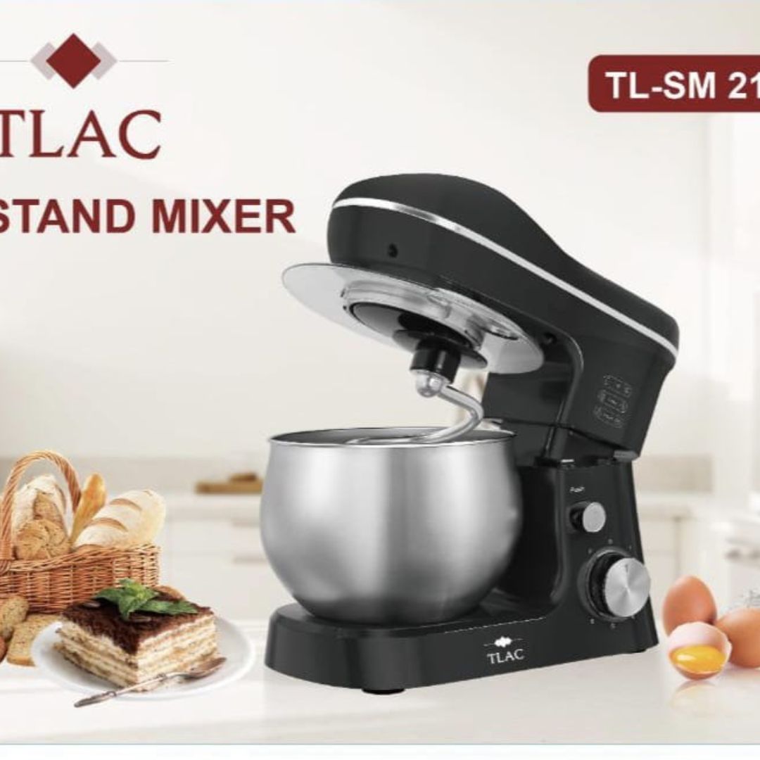 5L Stand Mixer Dough Mixer Machine Stainless Steel Bowl 
Powerful Motor: Rated power of 1200W for heavy-duty mixing

Speed Options: 6-speed turbo with LED-lit control knob

Attachments: Includes dough hook, flat beater, and wire whip

Large Capacity: 5-liter stainless steel bowl for large batches
