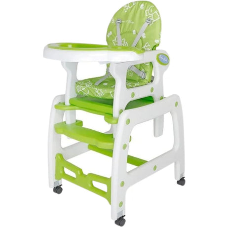 Key Features:
• Converts from high chair to booster seat to table and chair set
• Removable tray for easy cleaning and adjustable positioning
• Safety harness for secure seating
• Durable, stable build with non-slip legs
• Ideal for feeding, playtime, and early learning