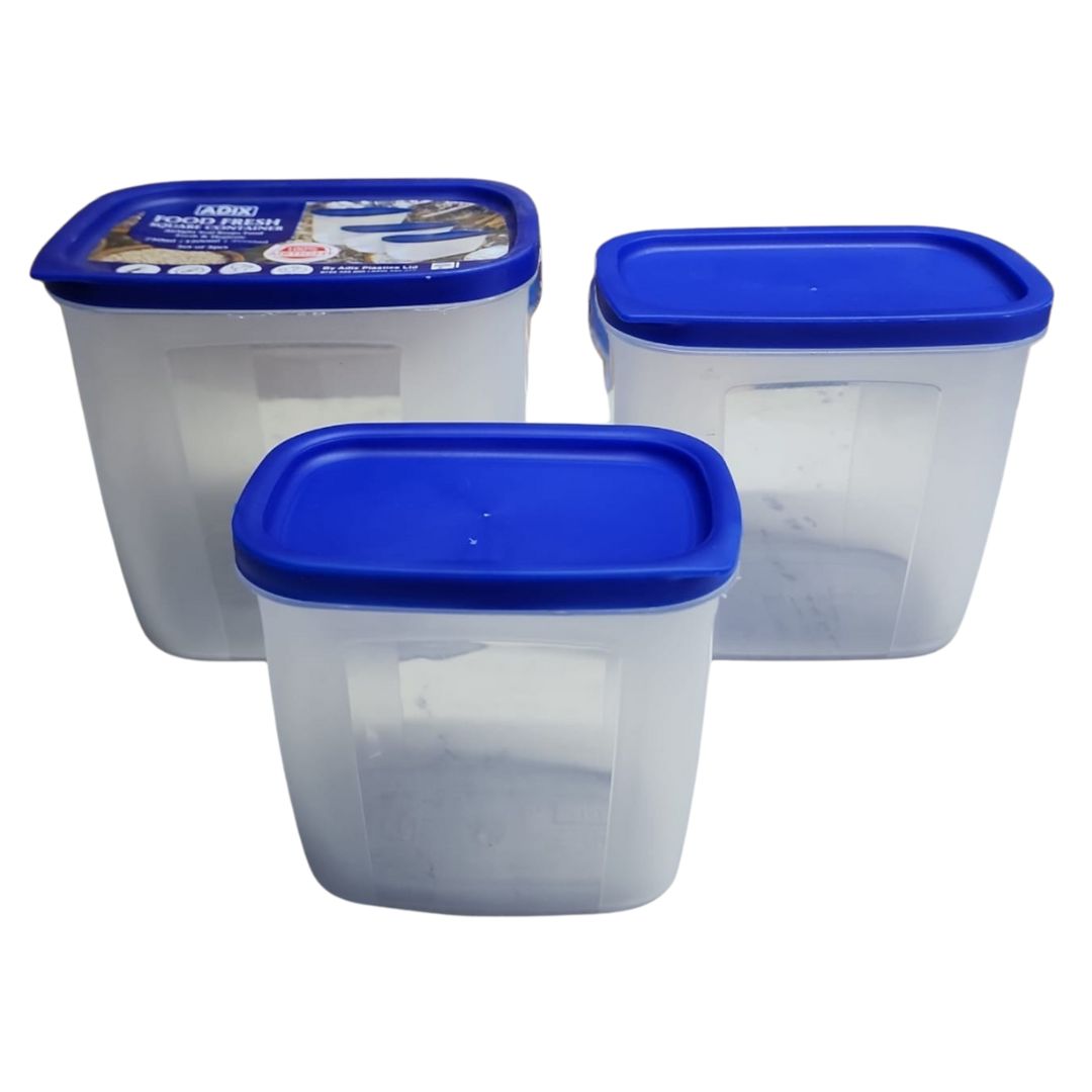  Food Fresh Square Container 3pcs. Set 750/1300/2000ml 