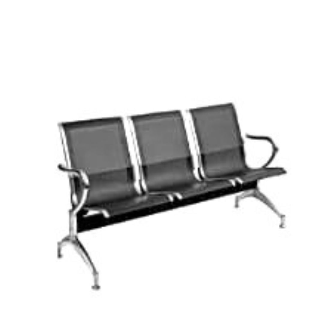 Here’s a brief point-form description of a Mild Steel 3-Seater Waiting Chair:

🪑 Seating Capacity: 3 persons

🛠️ Material: Strong and durable mild steel frame

🪟 Design: Sleek perforated metal seat and backrest for ventilation

💺 Comfort: Slightly contoured seats with armrests for added comfort

🏢 Use: Ideal for offices, hospitals, banks, and reception areas

🔩 Finish: Powder-coated or chrome finish for rust resistance and easy maintenance
