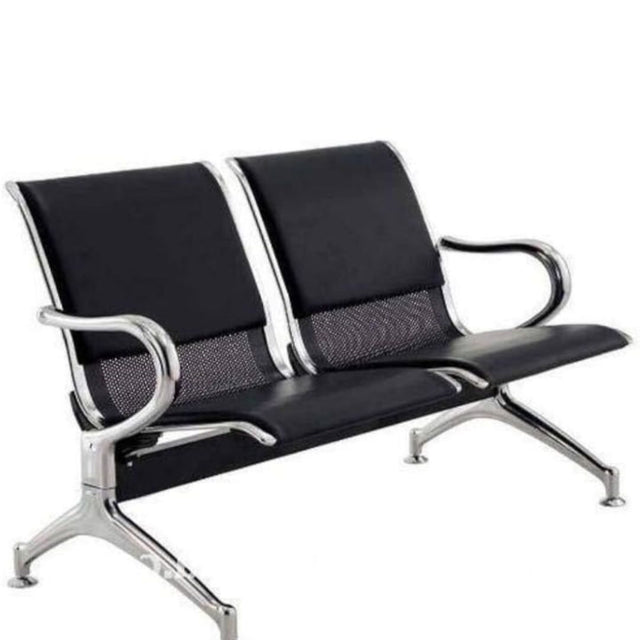 Here’s a brief point-form description of a Mild Steel 2-Seater Waiting Chair:

🪑 Seating Capacity: 2 persons

🛠️ Material: Durable mild steel construction for long-lasting use

🌬️ Design: Ventilated perforated seat and backrest for comfort

💺 Features: Includes fixed armrests and a sturdy shared leg base

🏢 Use: Suitable for reception areas, clinics, offices, and waiting rooms

🔒 Finish: Rust-resistant powder coating or chrome-plated for easy cleaning and maintenance