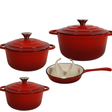 Professional Grade Enameled Cast-Iron Cookware Set (7-Piece)