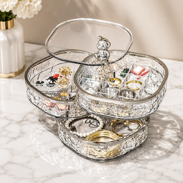 Rotating Acrylic Jewellery Organizer with Lid grc