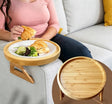 Round Bamboo Sofa Armrest Tray Table grc