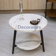 Round Coffee Table with Shelf 50cm