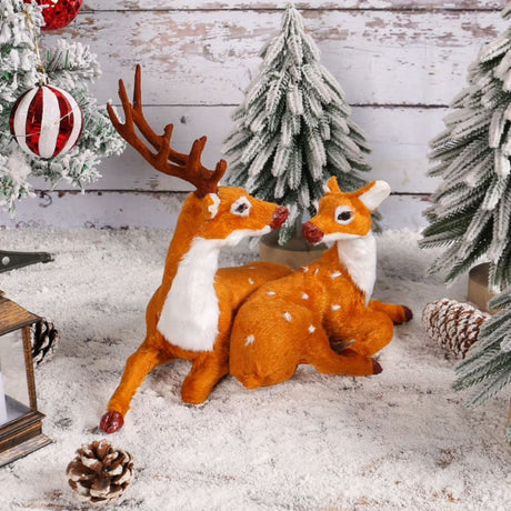 Christmas Reindeer Couple Figurines