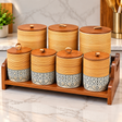 Ribbed Ceramic Kitchen Storage Canisters spn