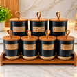 Black Ceramic Kitchen Storage Canisters Set spn