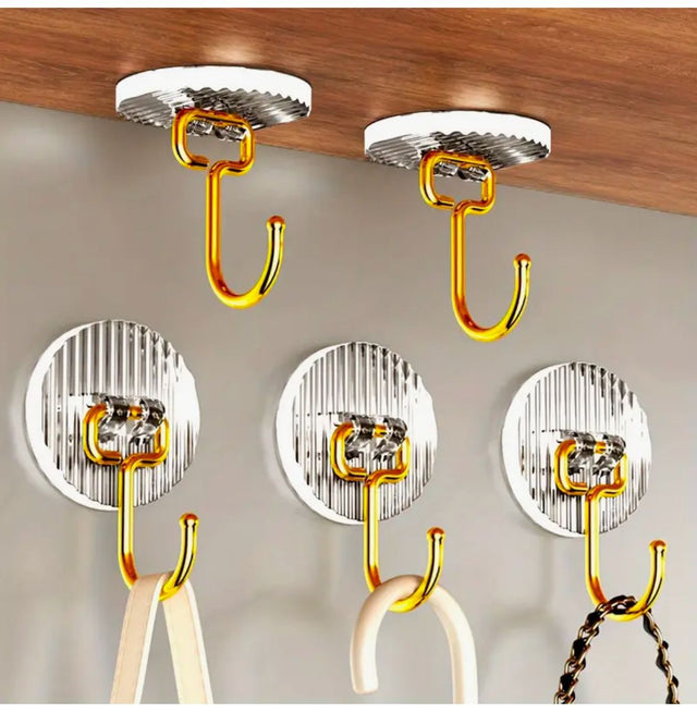 Set of 5 Golden Acrylic Wall Hooks CRY