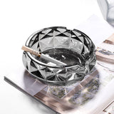 Silver Round Glass Ash tray