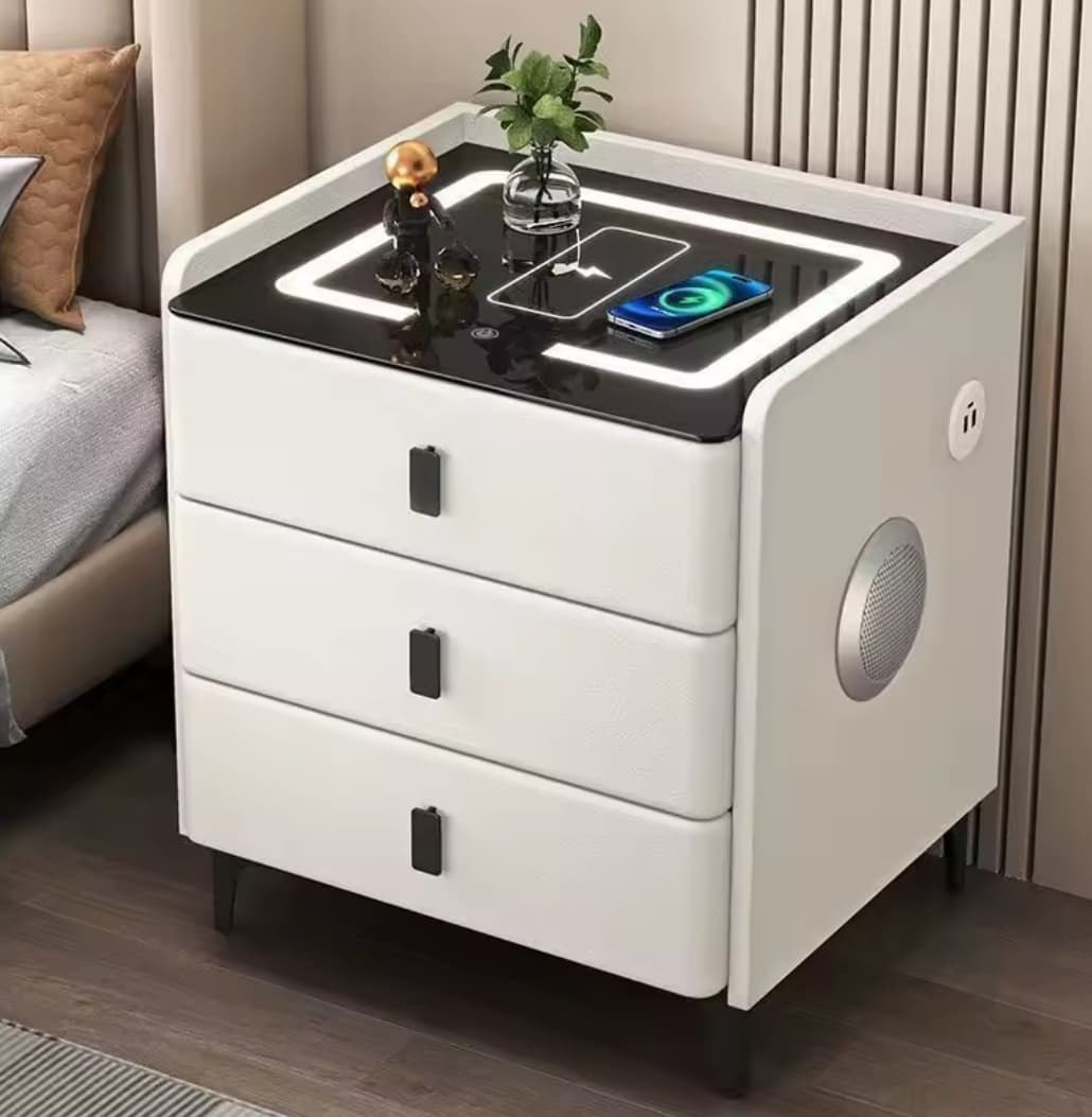 Smart Bedside Table with Wireless Charging 60×40×50cm tty