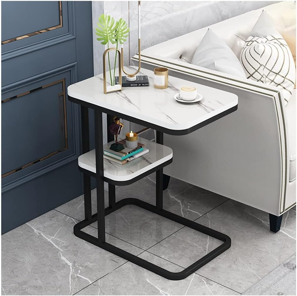 Sofa Side Table with Storage Shelf 50 × 29 × 59cm