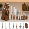 Stainless Steel Knife Set with Wooden Block 8pcs