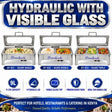 Stainless Steel Rectangular Hydraulic Chafing Dish with Glass Lid, 9 Litres divi