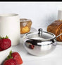 Stainless Steel Sugar Bowl with Glass Lid 9cm