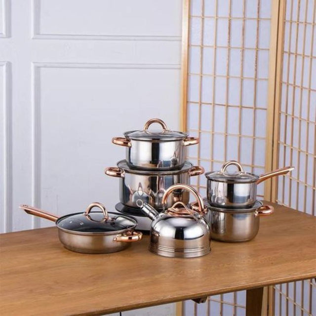 Steel 12-Piece Induction Cookware Set