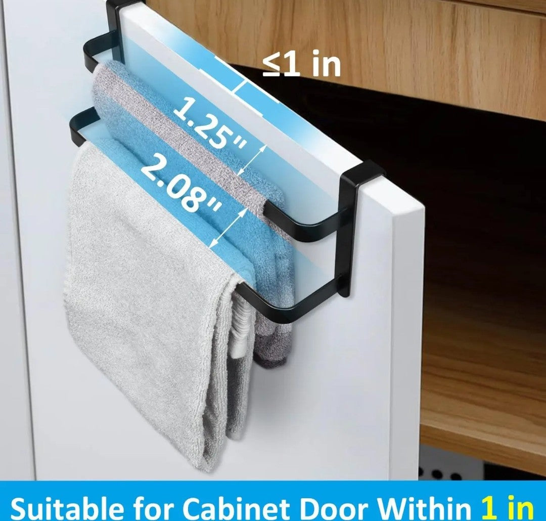 Steel 2 Tier Over Cabinet Door Towel Holder Rack grc