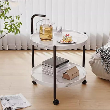 Rolling Carts with Wheels,Multifunctional Organization Cart with Handle,Living Room End Table,Home Storage Trolley for Fruit Drink