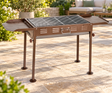 Charcoal BBQ grill bronze steel with foldable side shelves outdoor garden — iDecorators Kenya