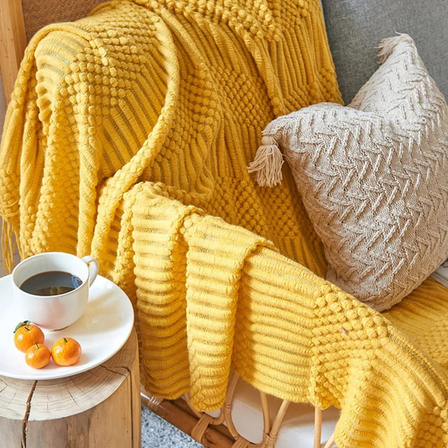 Knitted Throw Blanket 130×220cm