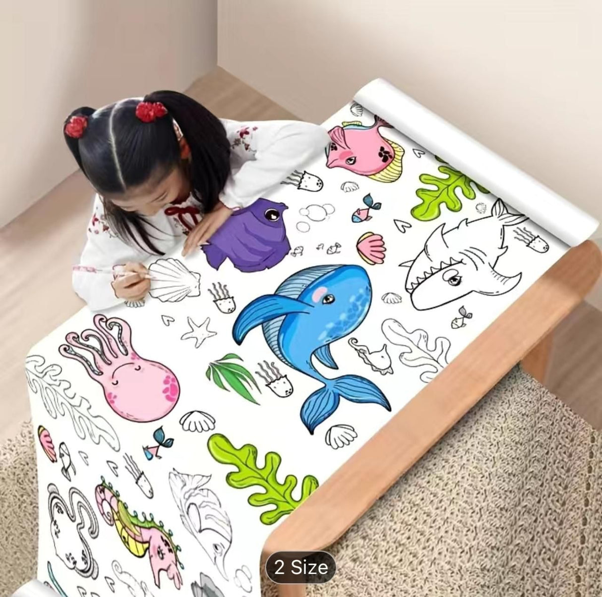 Kids Drawing Rolls Coloring Paper with stickers 2m x 0.3m