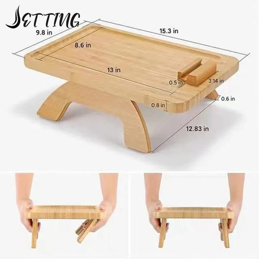 Rectangular bamboo sofa tray