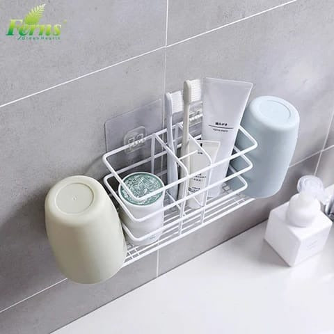 Double Stainless steel Toothbrush holder with self adhesive stickers