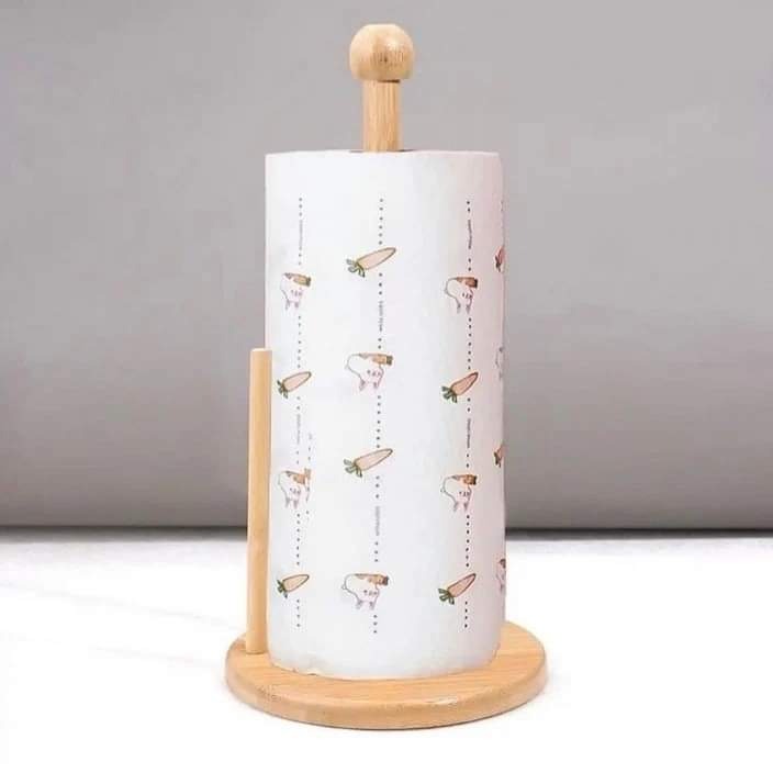 Bamboo paper towel holder