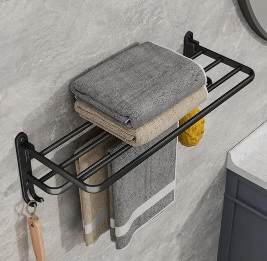 Metallic towel holder rack