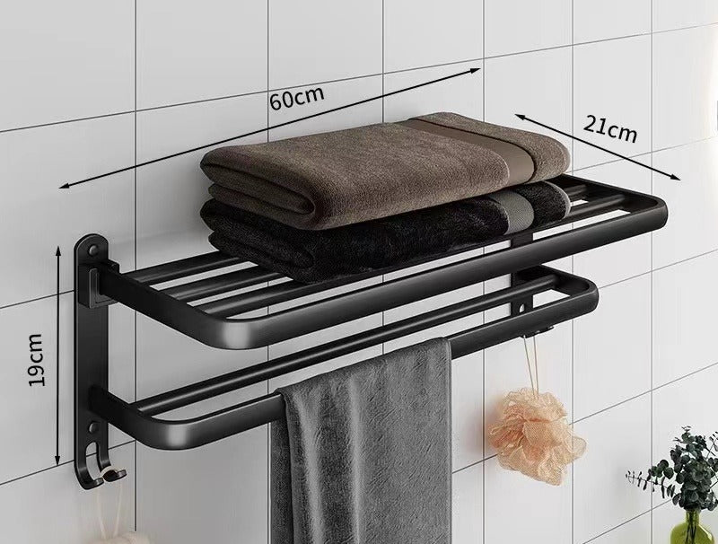 Metallic towel holder rack