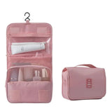 Portable cosmetic makeup toiletry bags with hooks