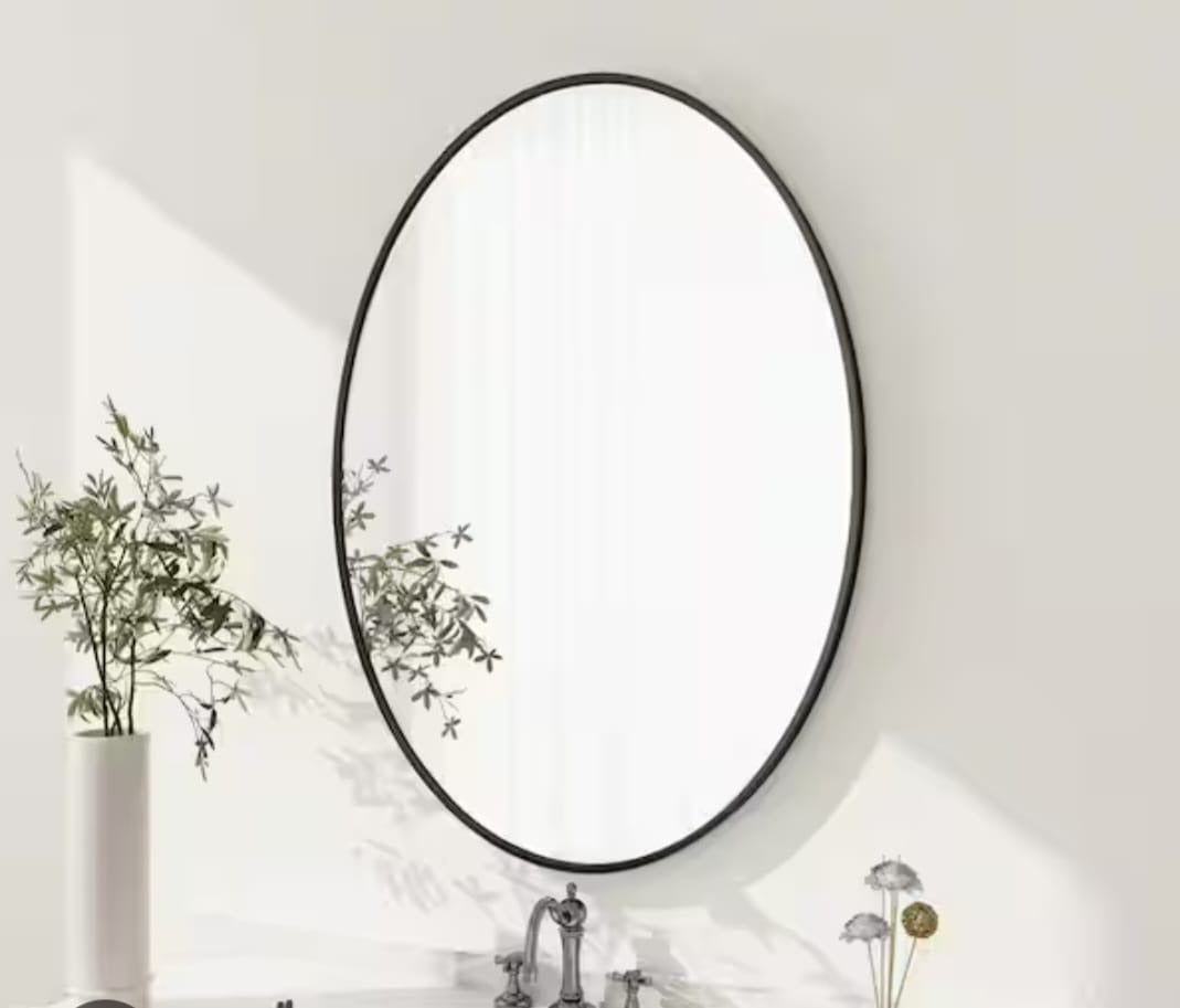 Oval vanity mirror