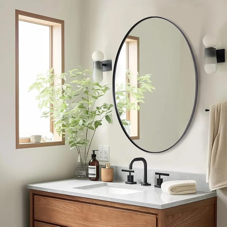 Oval vanity mirror