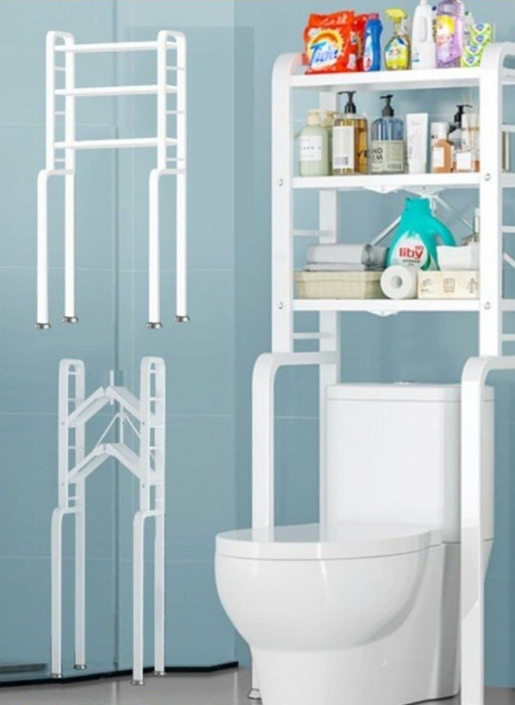 Foldable Heavy duty Over the Toilet Storage metal rack