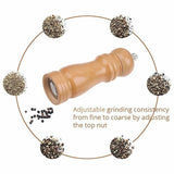 Wood salt / Pepper Grinder Mill Adjustable Stainless Steel Grinder